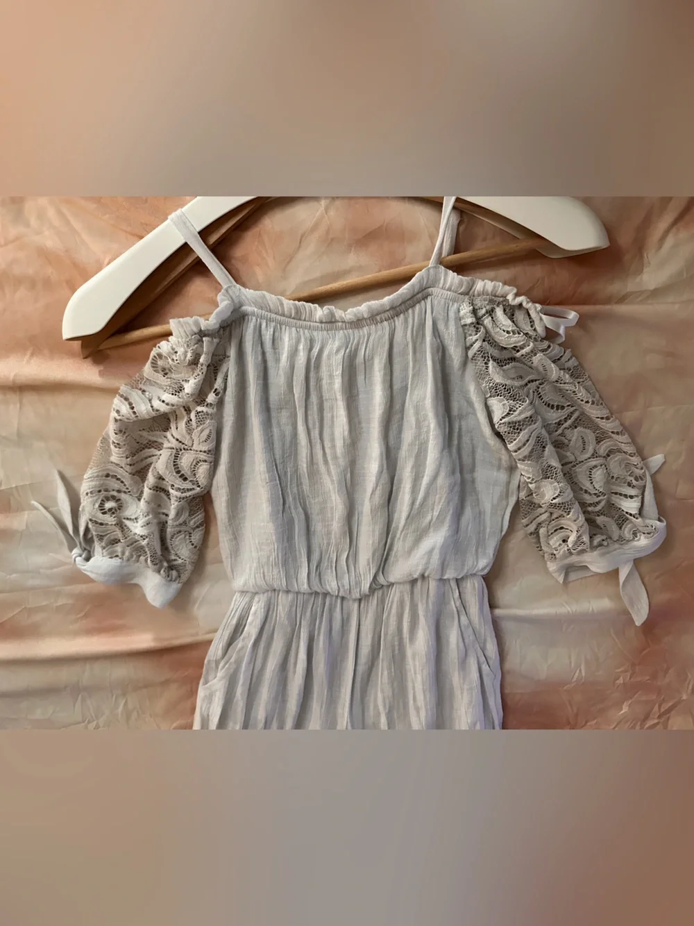 by & by girl | Big Girl White Lace Wide Leg Dressy Pants Jumpsuit | Size 10/12Y